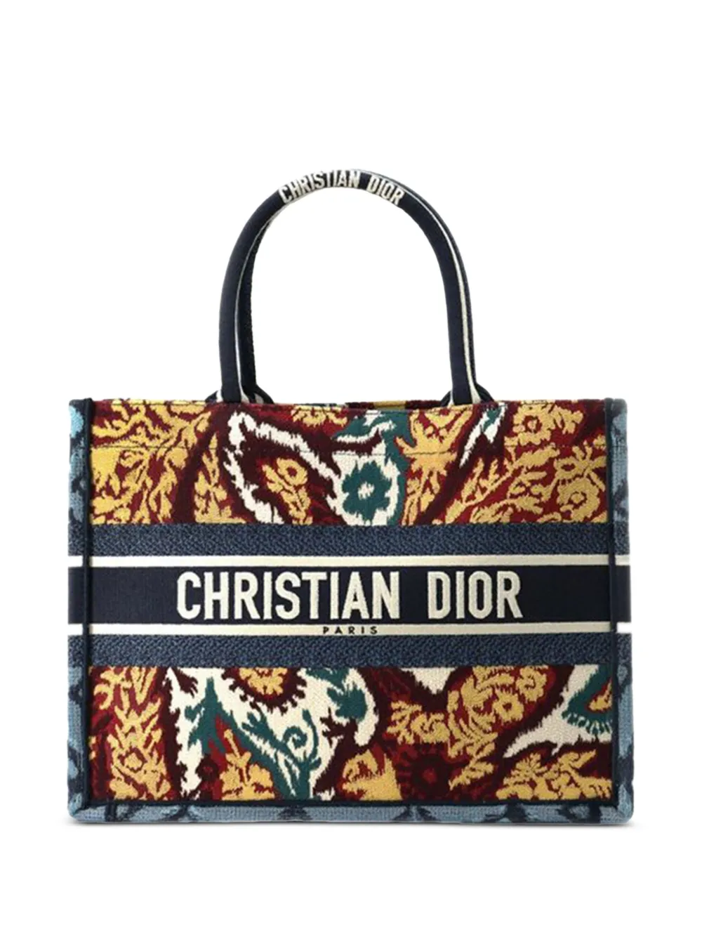 Christian Dior Pre-Owned 2020 Medium Canvas Embroidered Paisley Book Christian Dior Pre-Owned 2020 Medium Canvas Embroidered Paisley Book