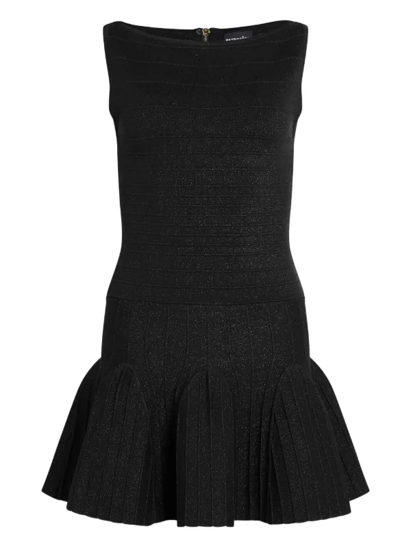 retrofete audrina knit dress | Black Audrina metallic knit