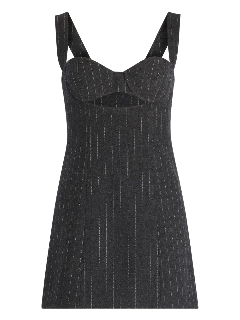 Retrofete cutout pinstripe Ariya dress - グレー Retrofete cutout pinstripe Ariya dress - グレー