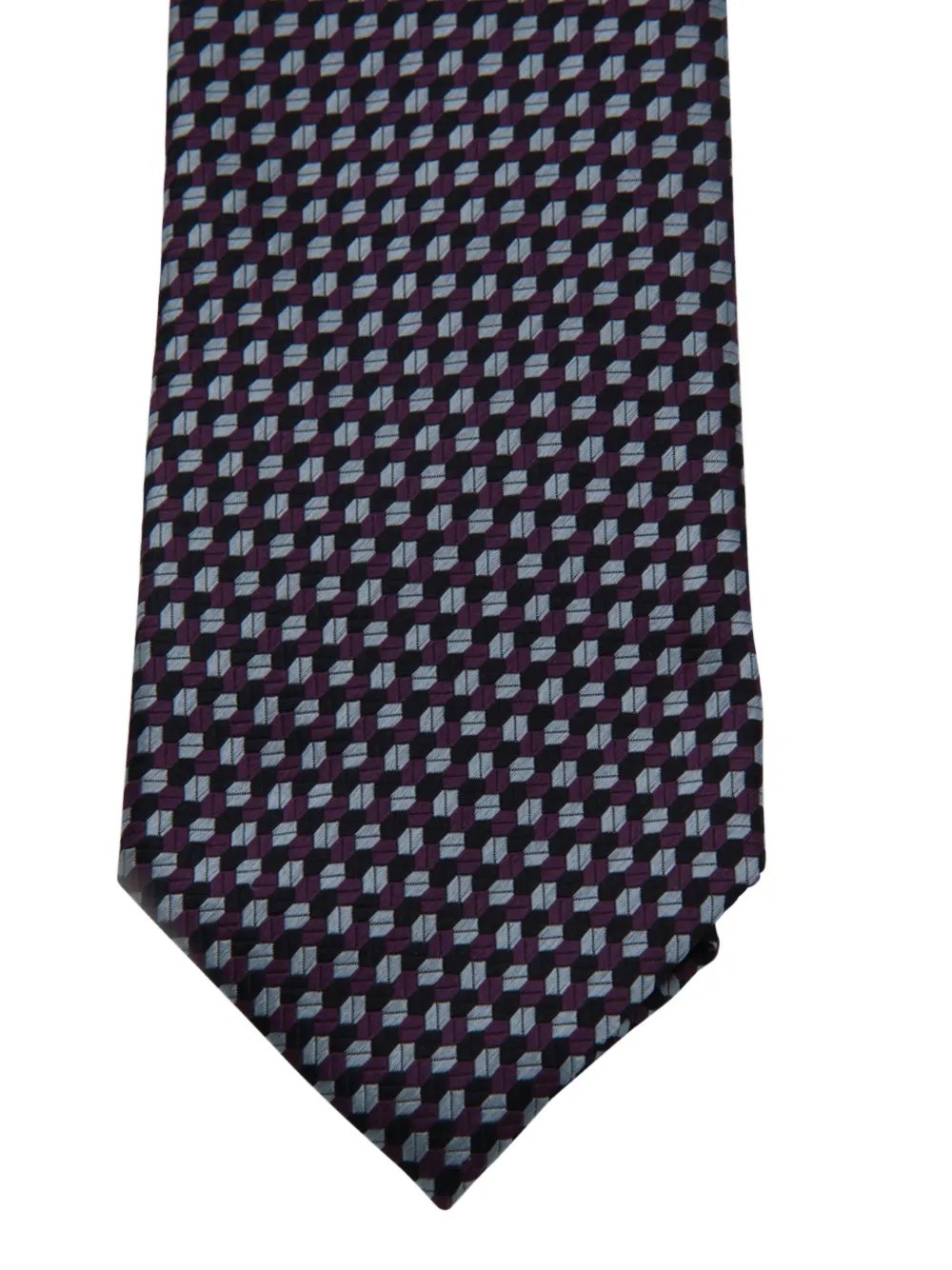 Zegna geometric-pattern tie - Paars