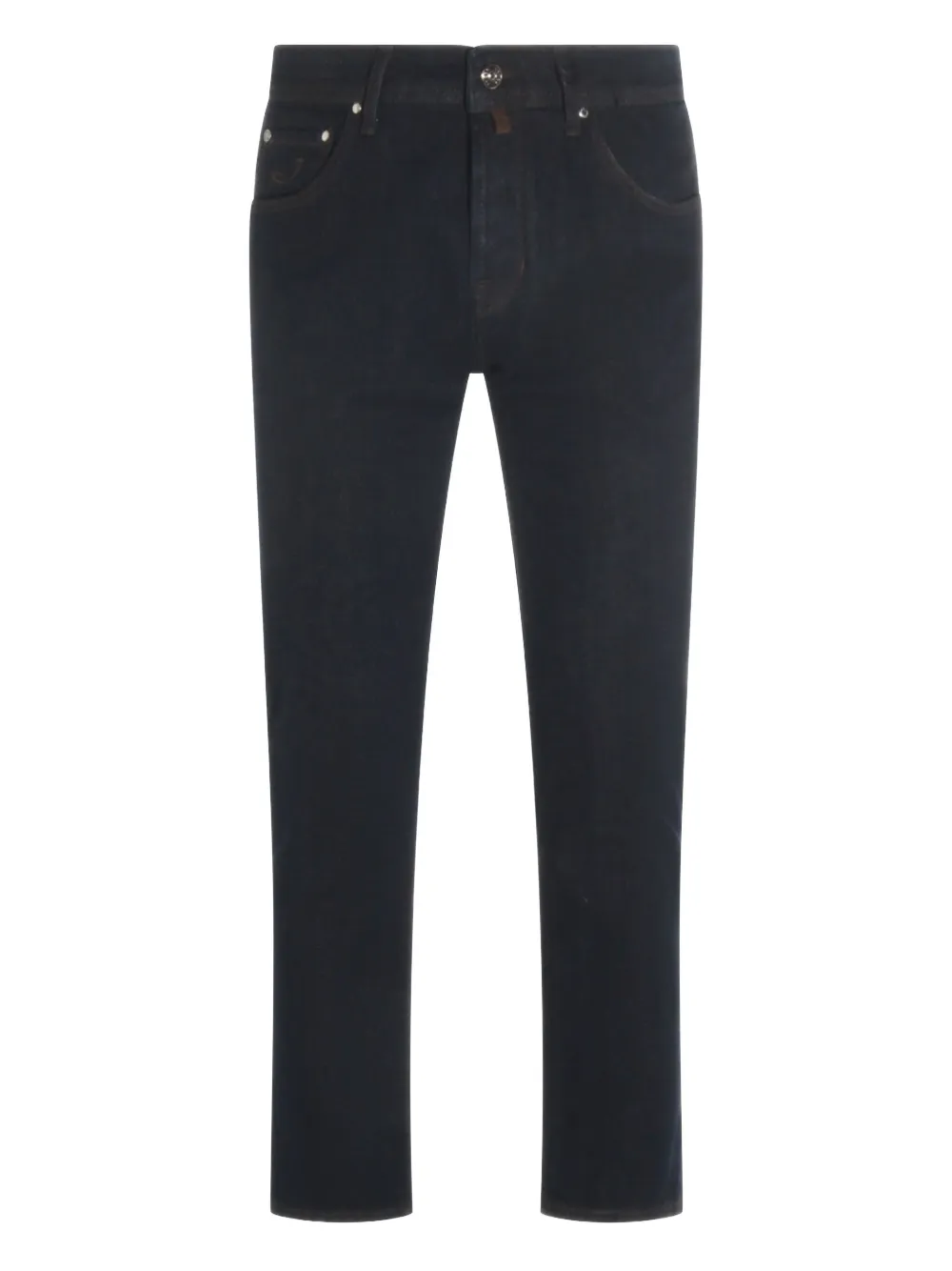 Jacob Cohën leather-patch jeans - ブルー Jacob Cohën leather-patch jeans - ブルー