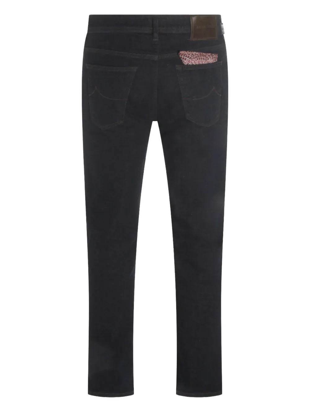 Jacob Cohën Jeans met leren patch - Blauw