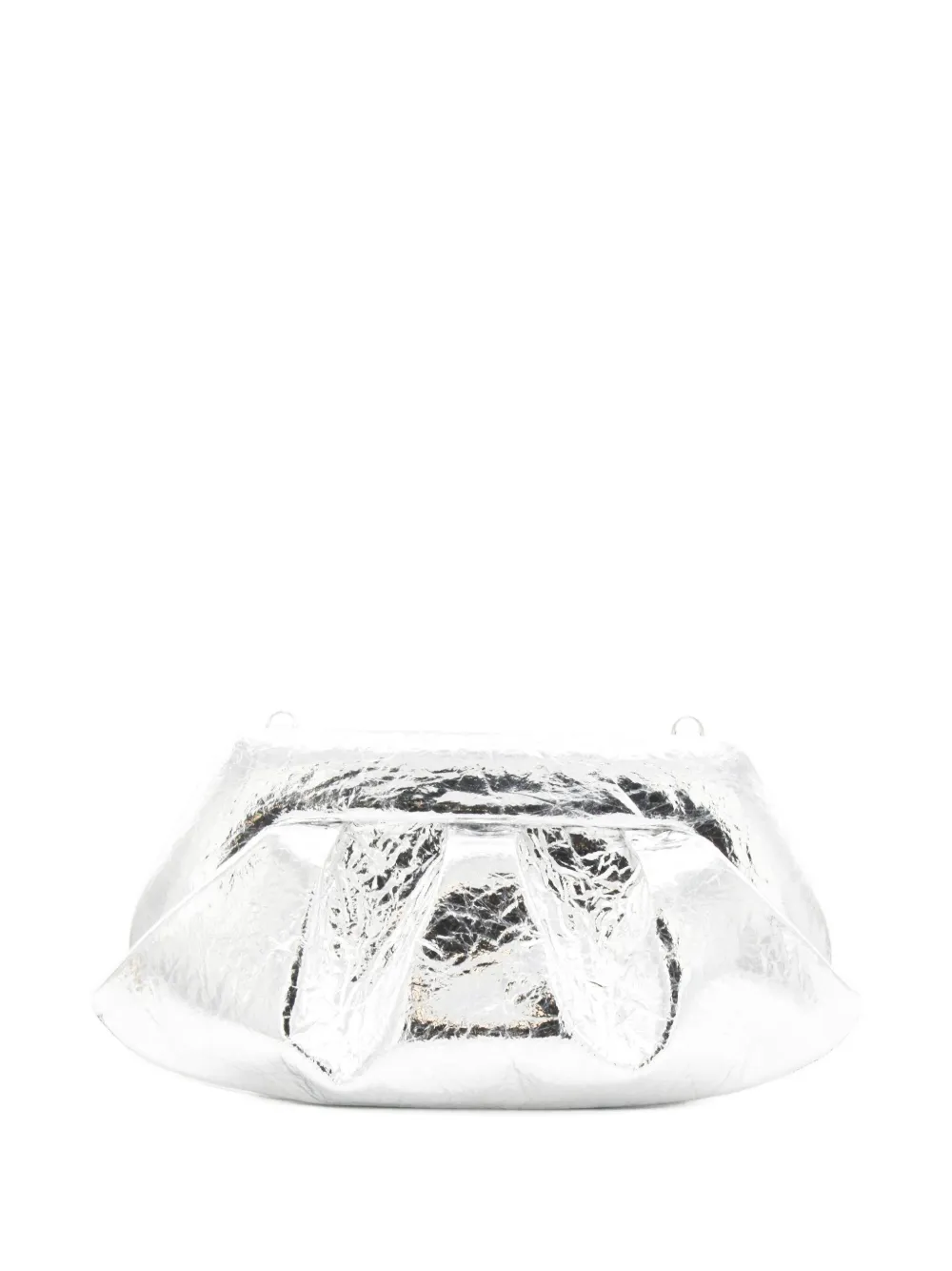 Themoirè pleated metallic-effect clutch bag - Zilver