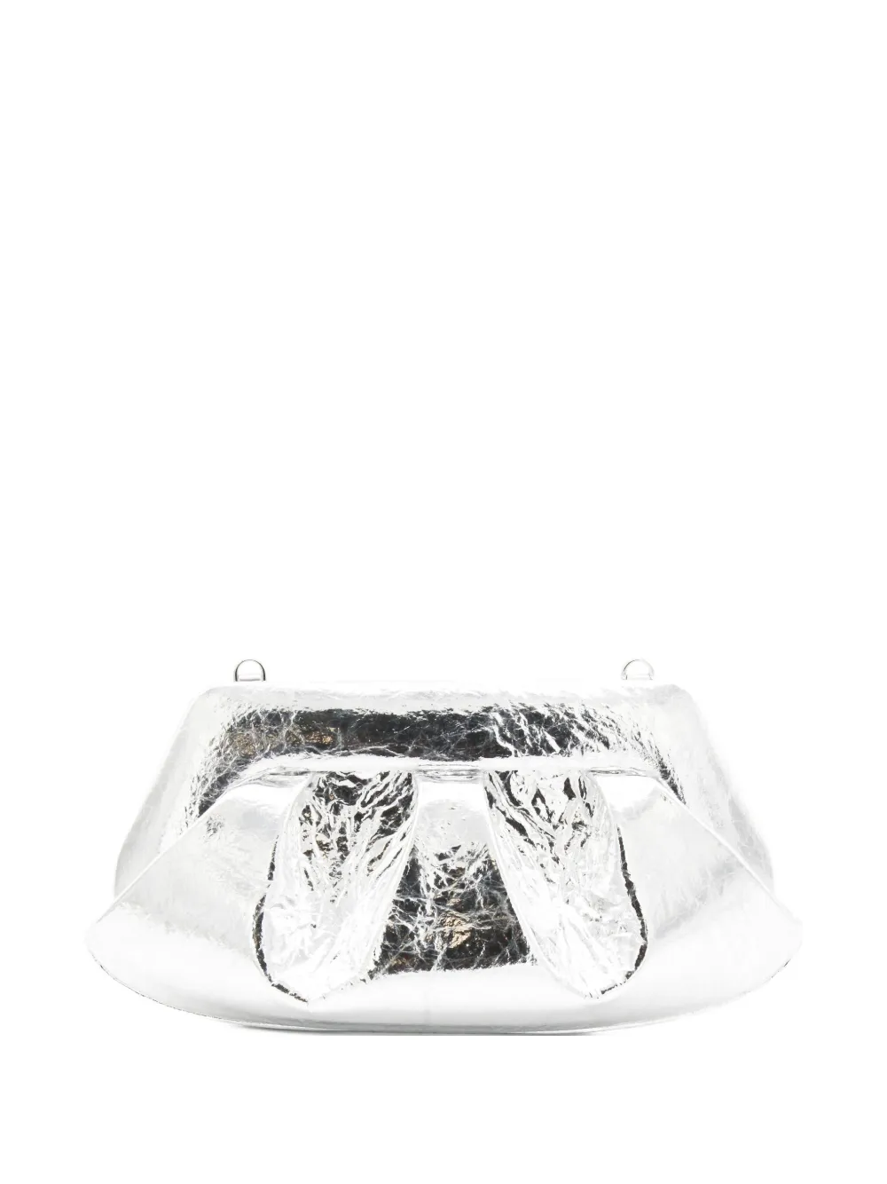 Themoirè pleated metallic-effect clutch bag | Silver | Image 1
