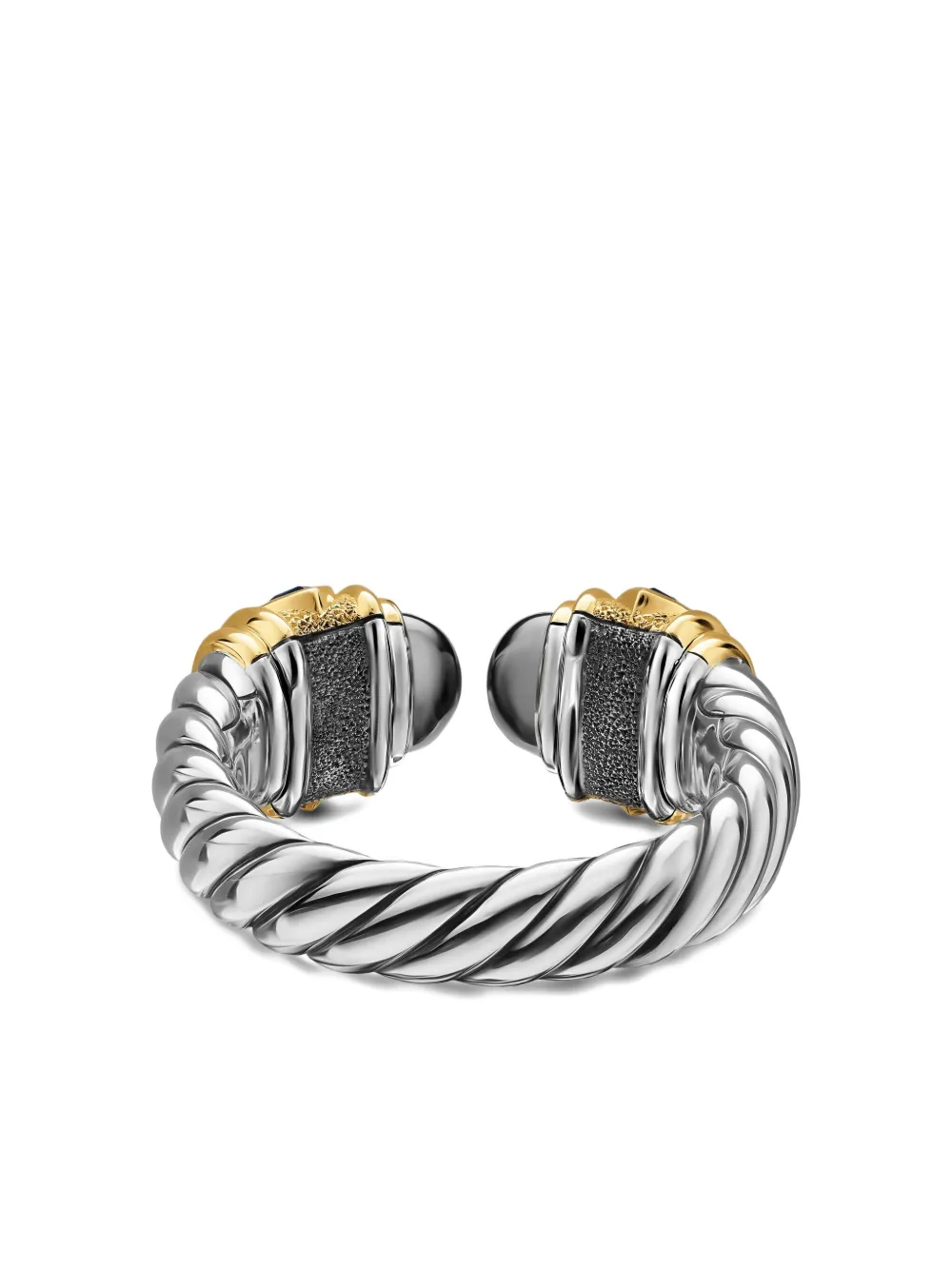 David Yurman 14k Yellow Gold And Sterling Silver Renaissance Multi-stone Ring In Gold