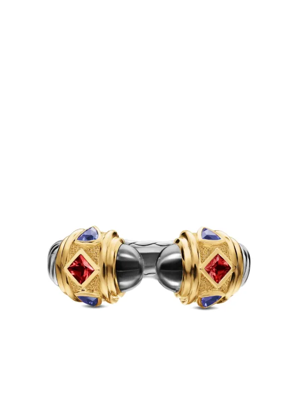 David Yurman 14K Yellow Gold and Sterling Silver Renaissance Multi-stone Ring