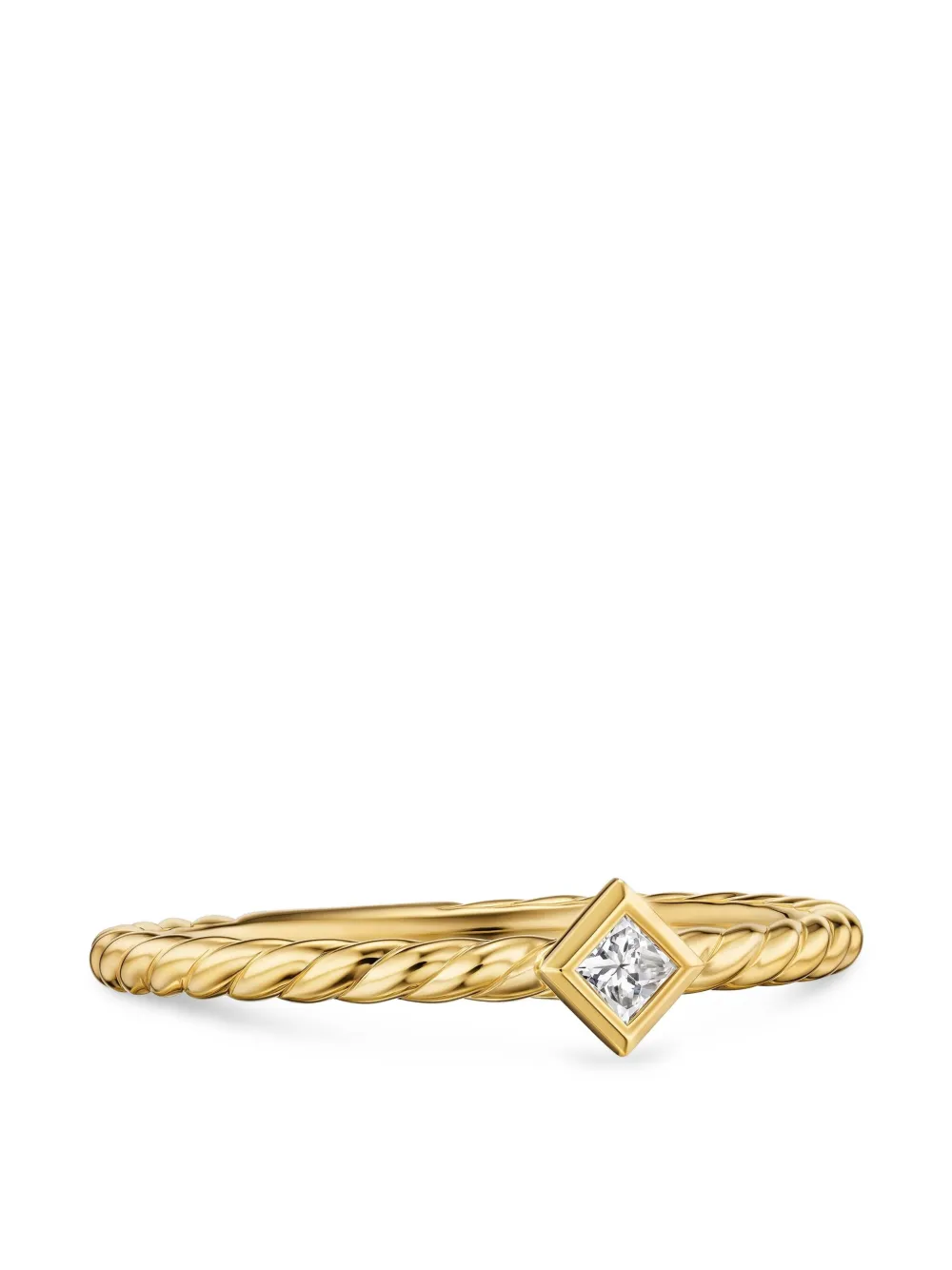  David Yurman 18k Yellow Gold Petite Modern Renaissance Diamond Ring 