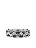 David Yurman sterling silver Hex black diamond ring