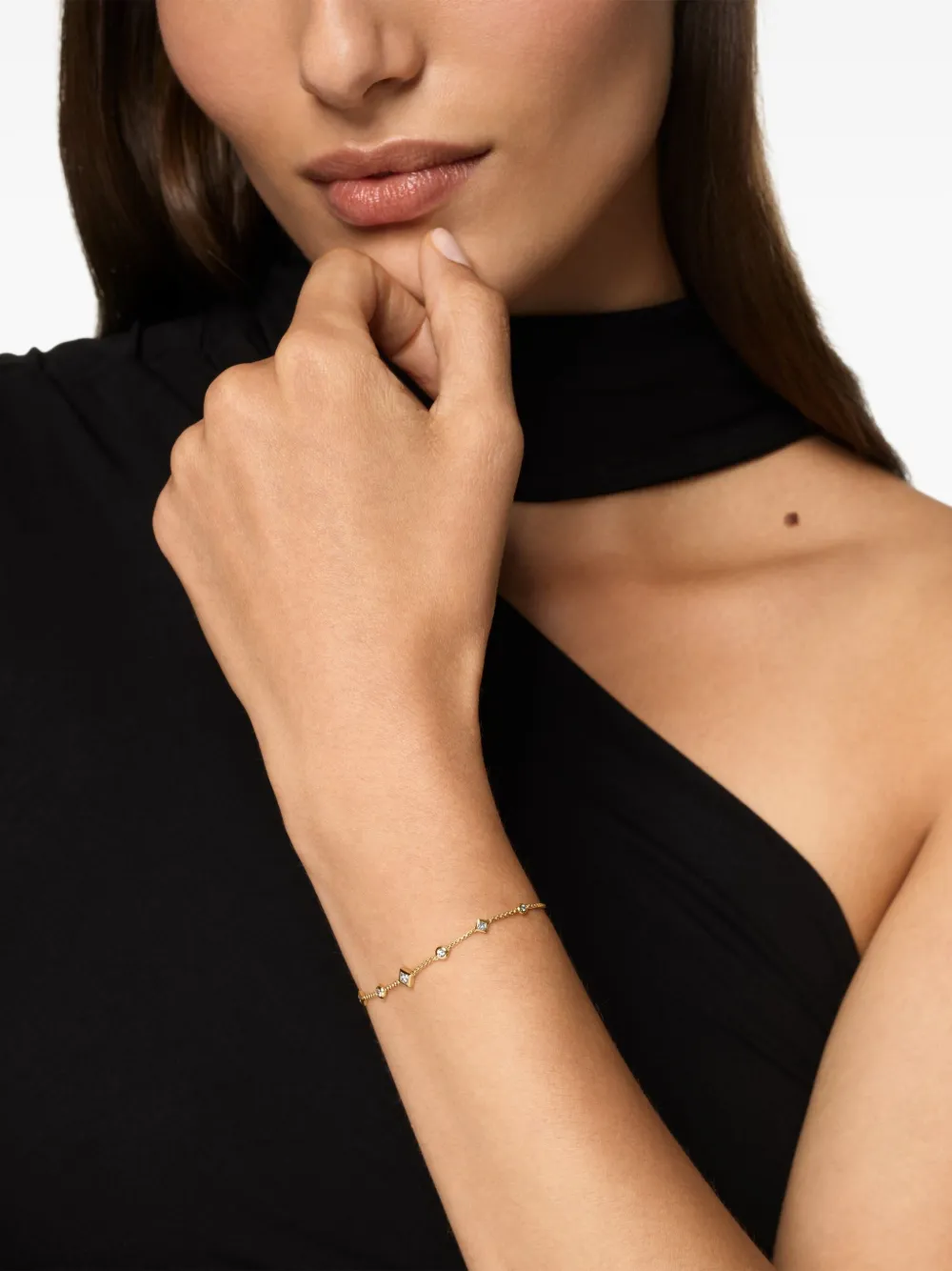 David Yurman 18k Yellow Gold Petite Modern Renaissance® Diamond Bracelet In Gold