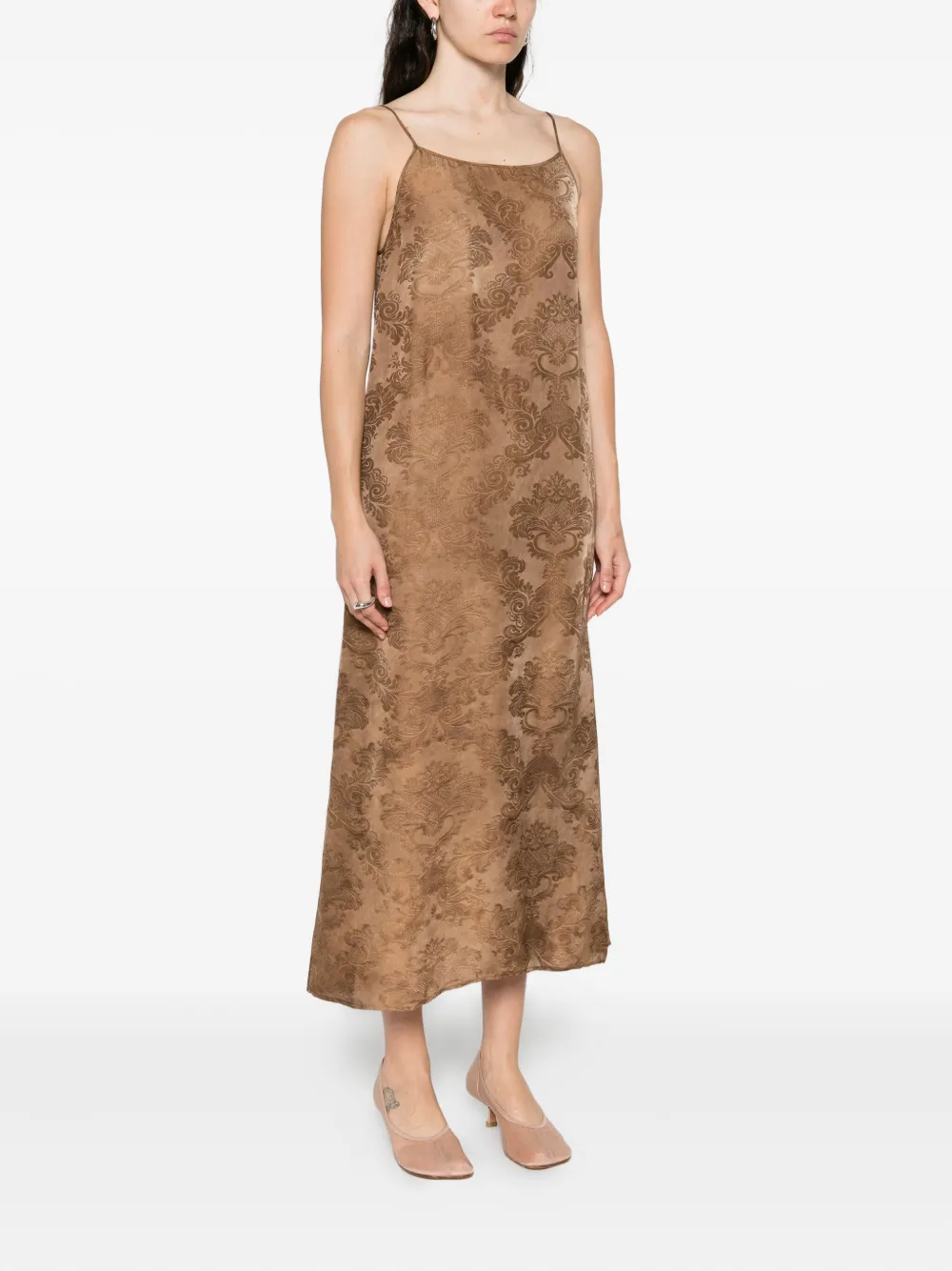 Uma Wang Anaya Midi Dress In Brown