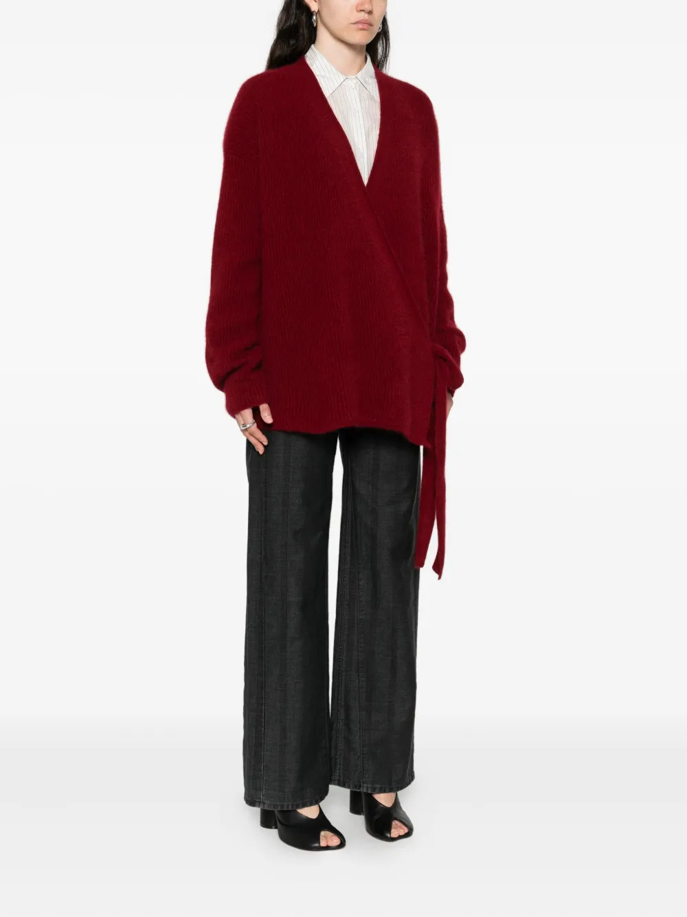 Uma Wang Tie-detail Cardigan In Animal Print