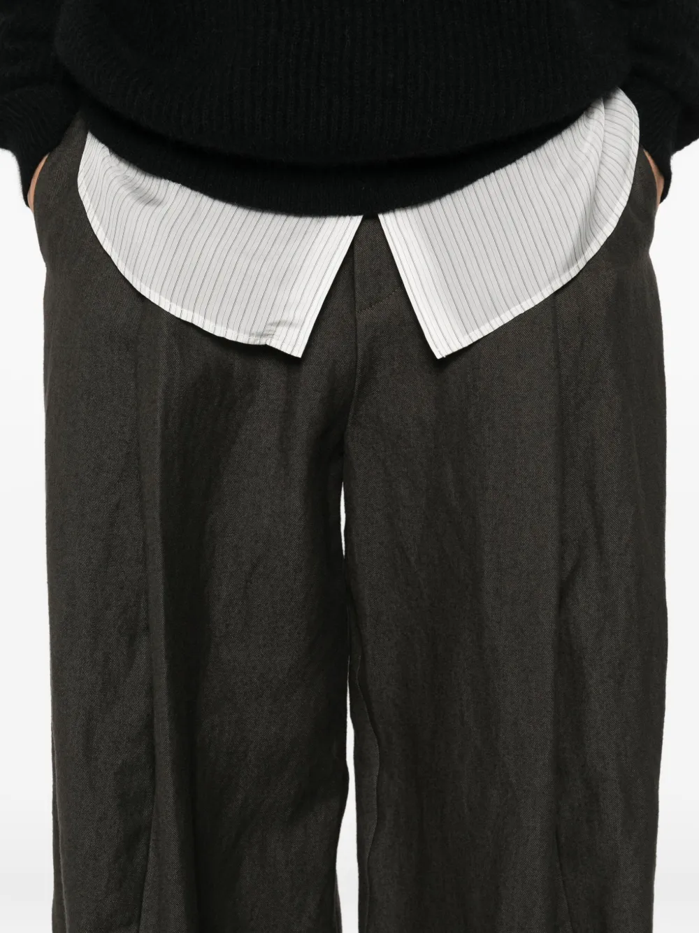 Uma Wang Flared Trousers In Gray