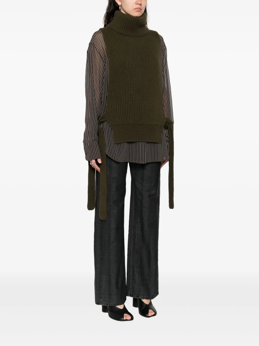 Uma Wang Top met hoge hals Groen