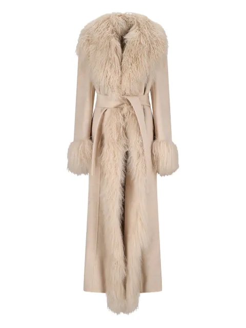 Giuseppe Di Morabito faux-fur collar belted coat