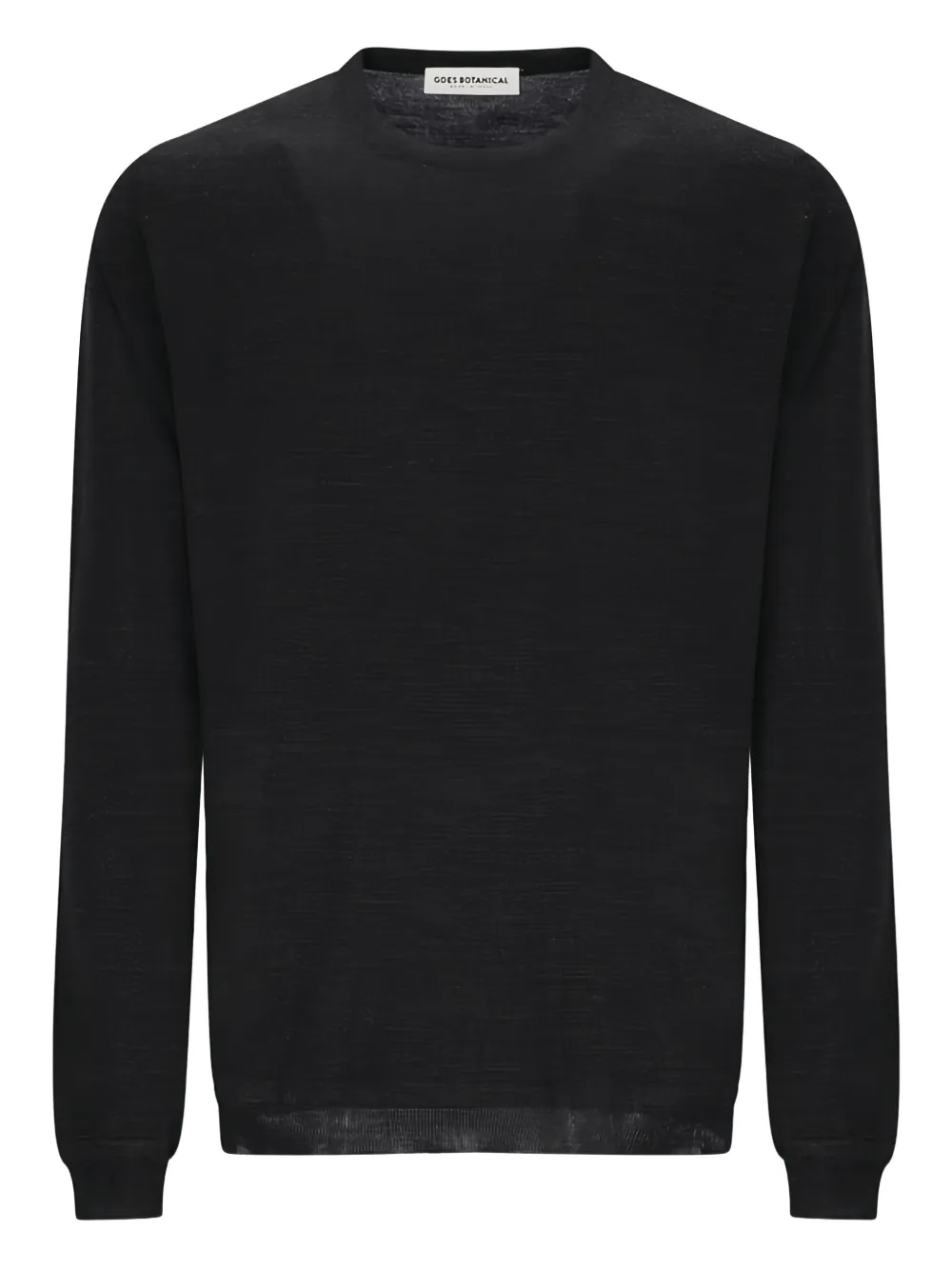 Goes Botanical Tubular Crewneck Sweater In Black