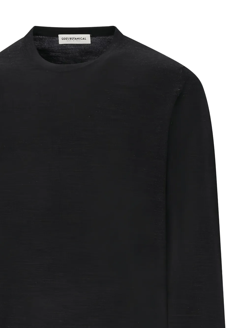 Goes Botanical Tubular Crewneck Sweater In Black