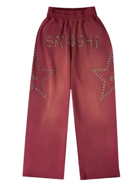 SATOSHI NAKAMOTO star-studded track pants