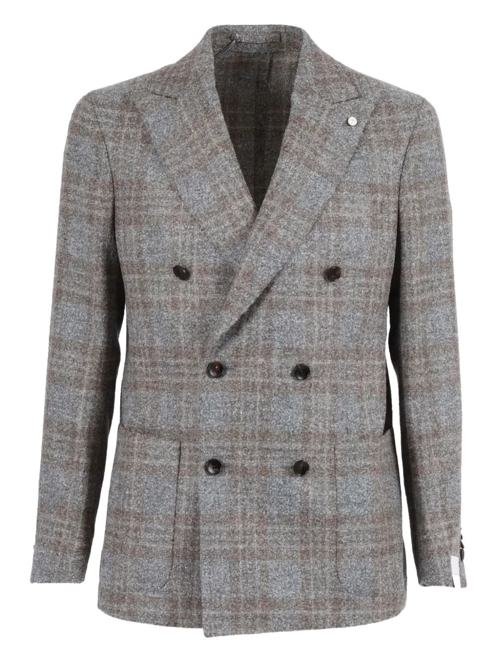 LUIGI BIANCHI MANTOVA double-breasted checked jacket | Grey | Image 1