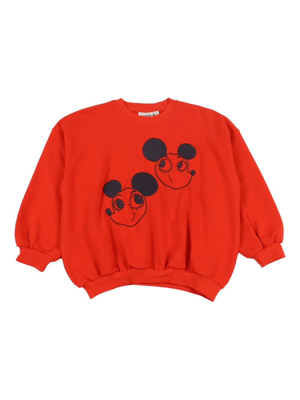 Mini Rodini Embroidered-mouse Sweatshirt In Red