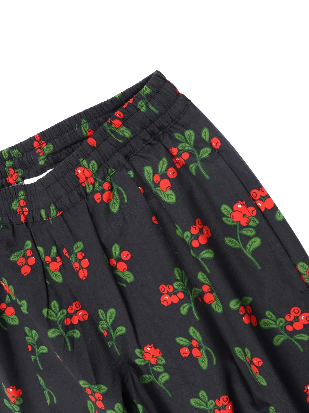 Mini Rodini Lingonberry-print Trousers In Black