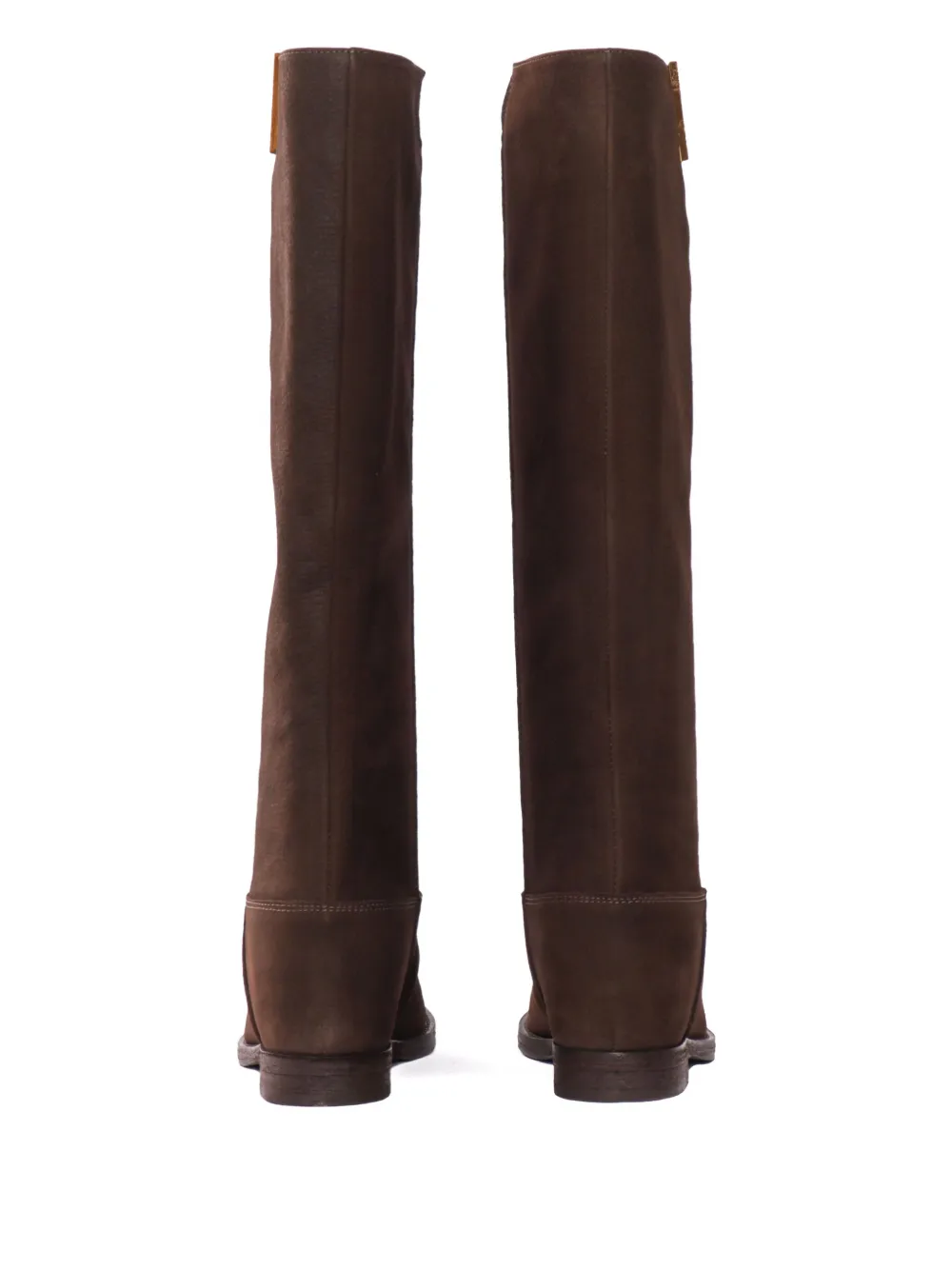 Via Roma 15 V-detail leather boots Brown