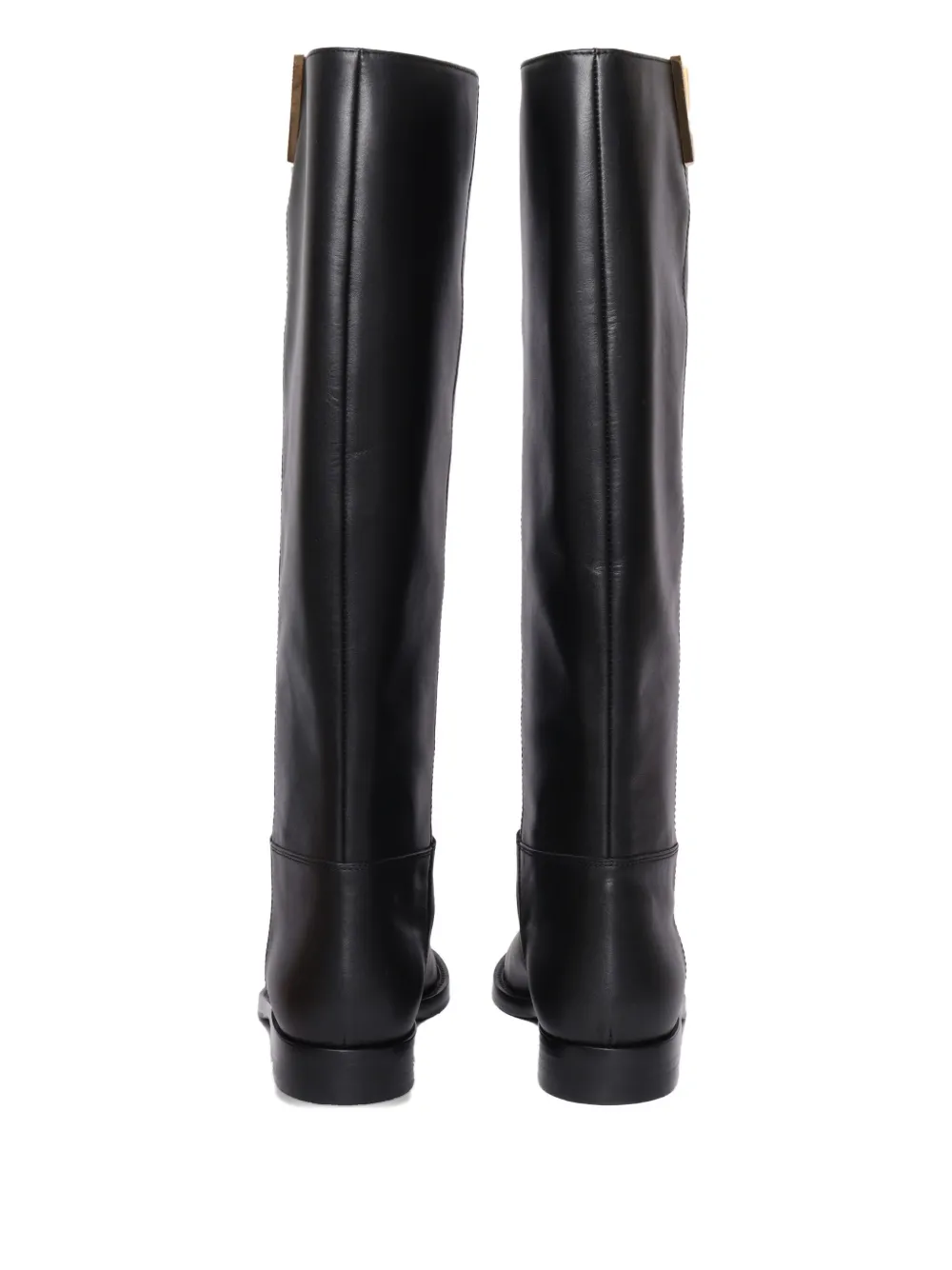 Via Roma 15 Leren laarzen met detail Zwart