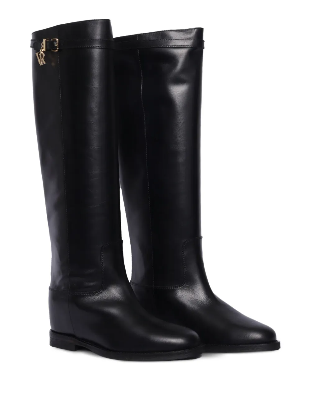 Via Roma 15 buckle-detail leather boots | Knee-High Boots | Image 2