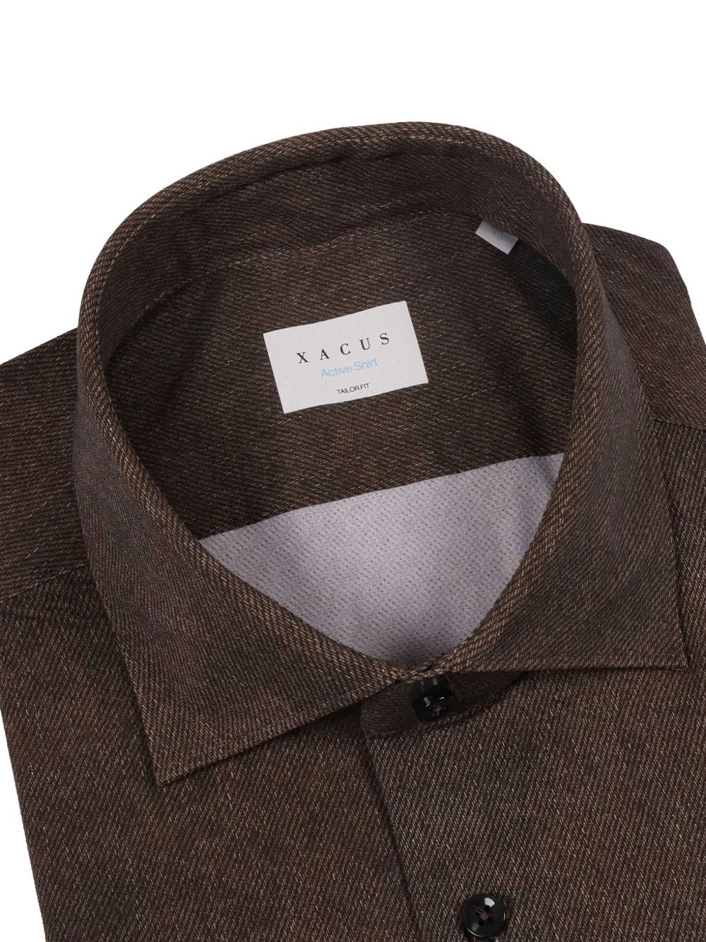 Xacus Textured Brown Casual Shirt With Classic Collar In Brown