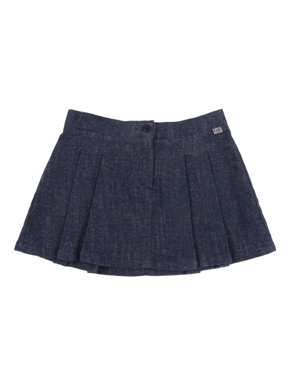 Il Gufo Pleated Denim Skirt In Blue