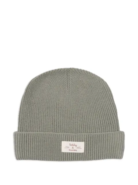TEDDY & MINOU ribbed label-detail beanie