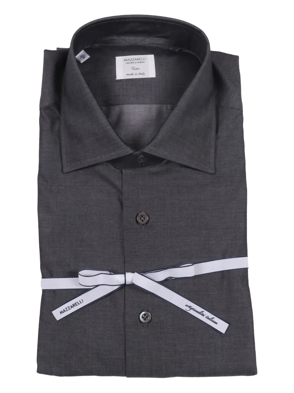 Mazzarelli twill cotton shirt | Black | Image 1