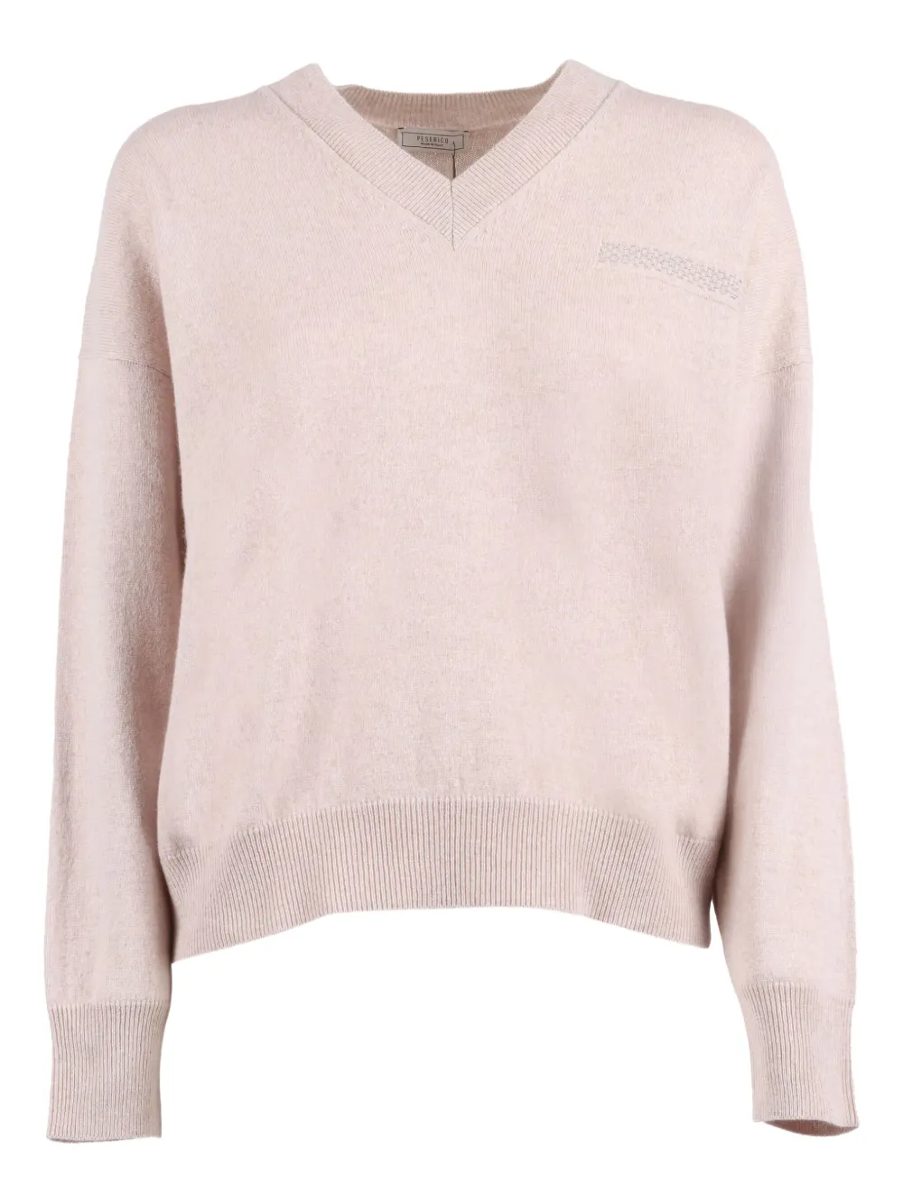 Peserico Relaxed Fit V-neck Knitted Sweater In Pink