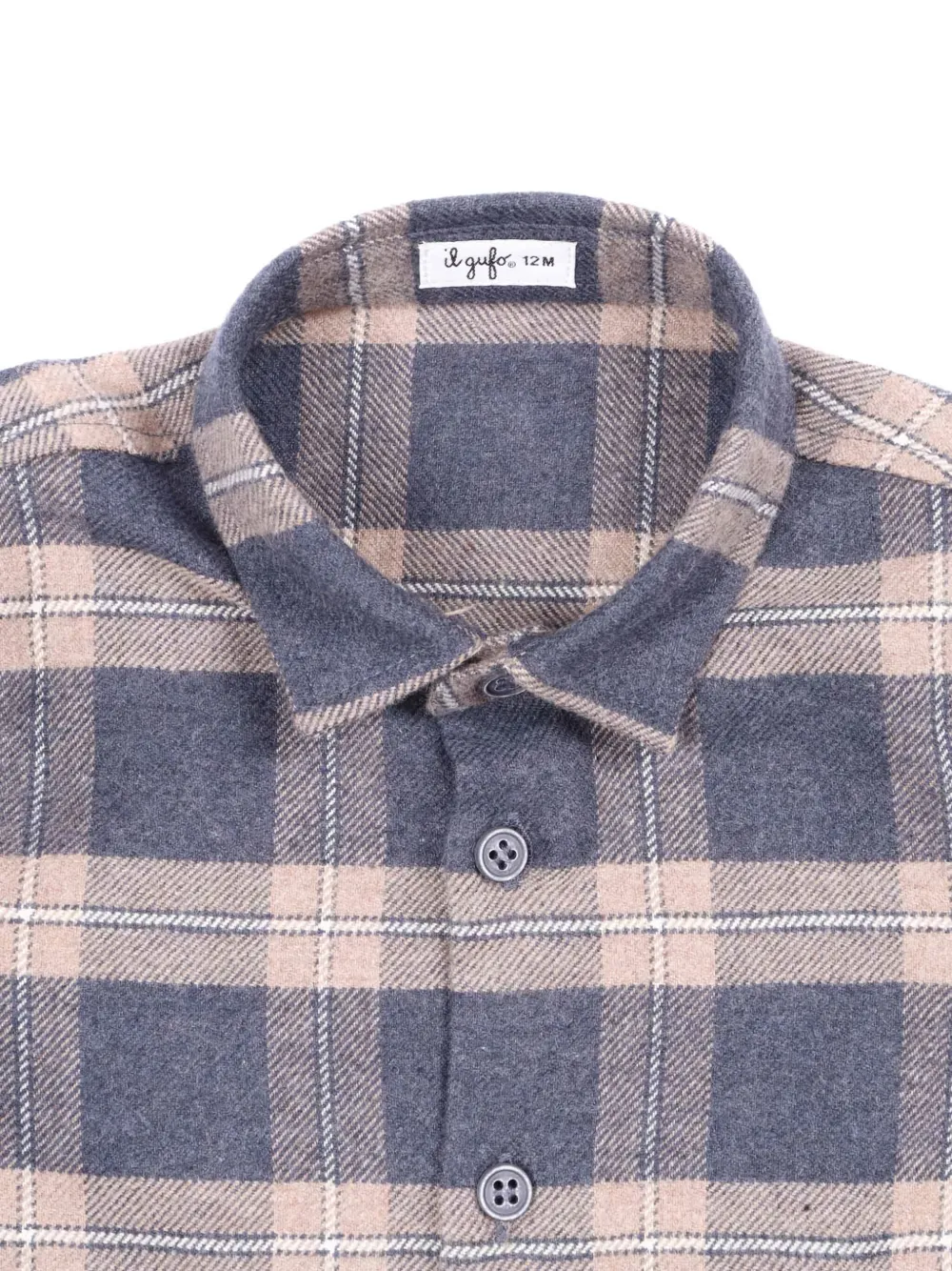 Il Gufo Geruit shirt met lange mouwen Blauw