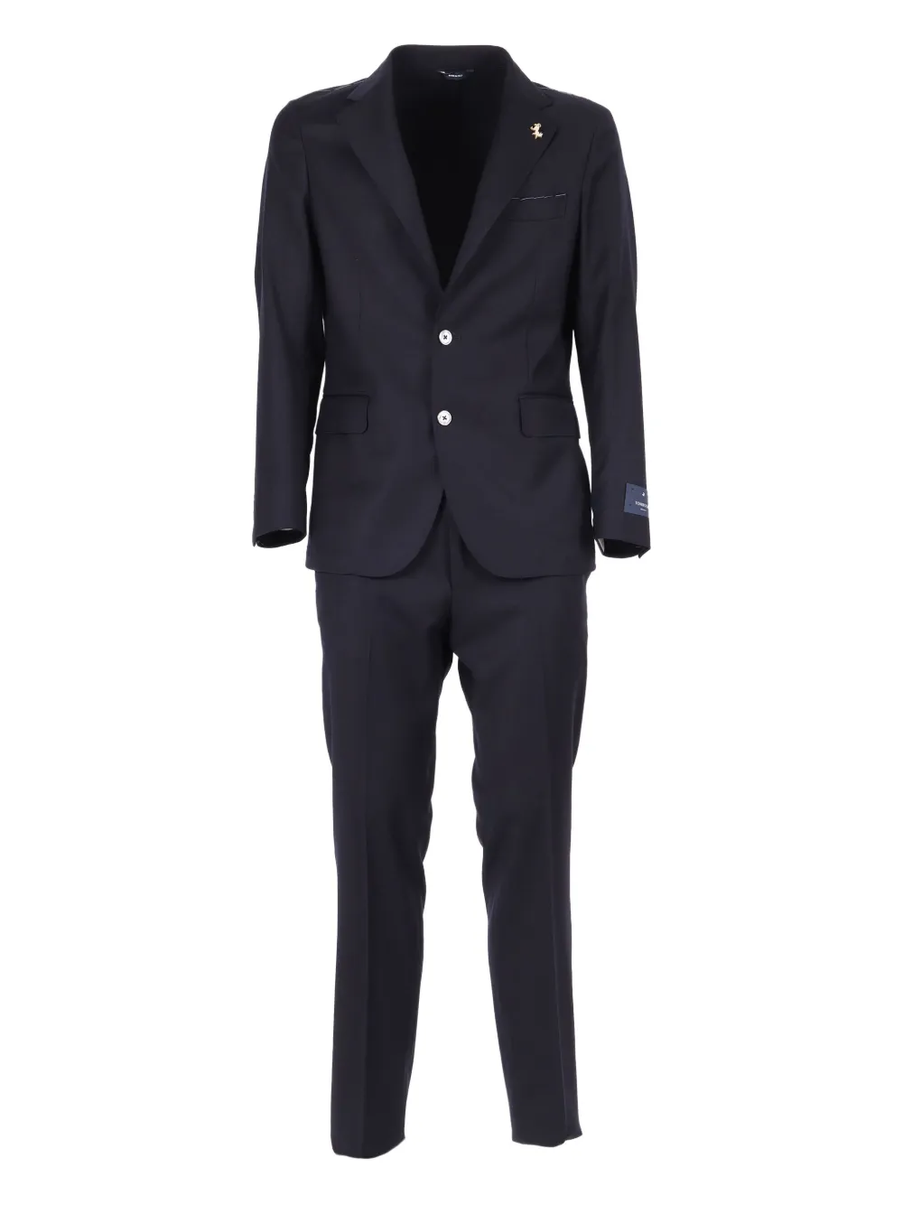 Tombolini Tailored Single-breasted Suit With Subtle Pocket Detail In Black