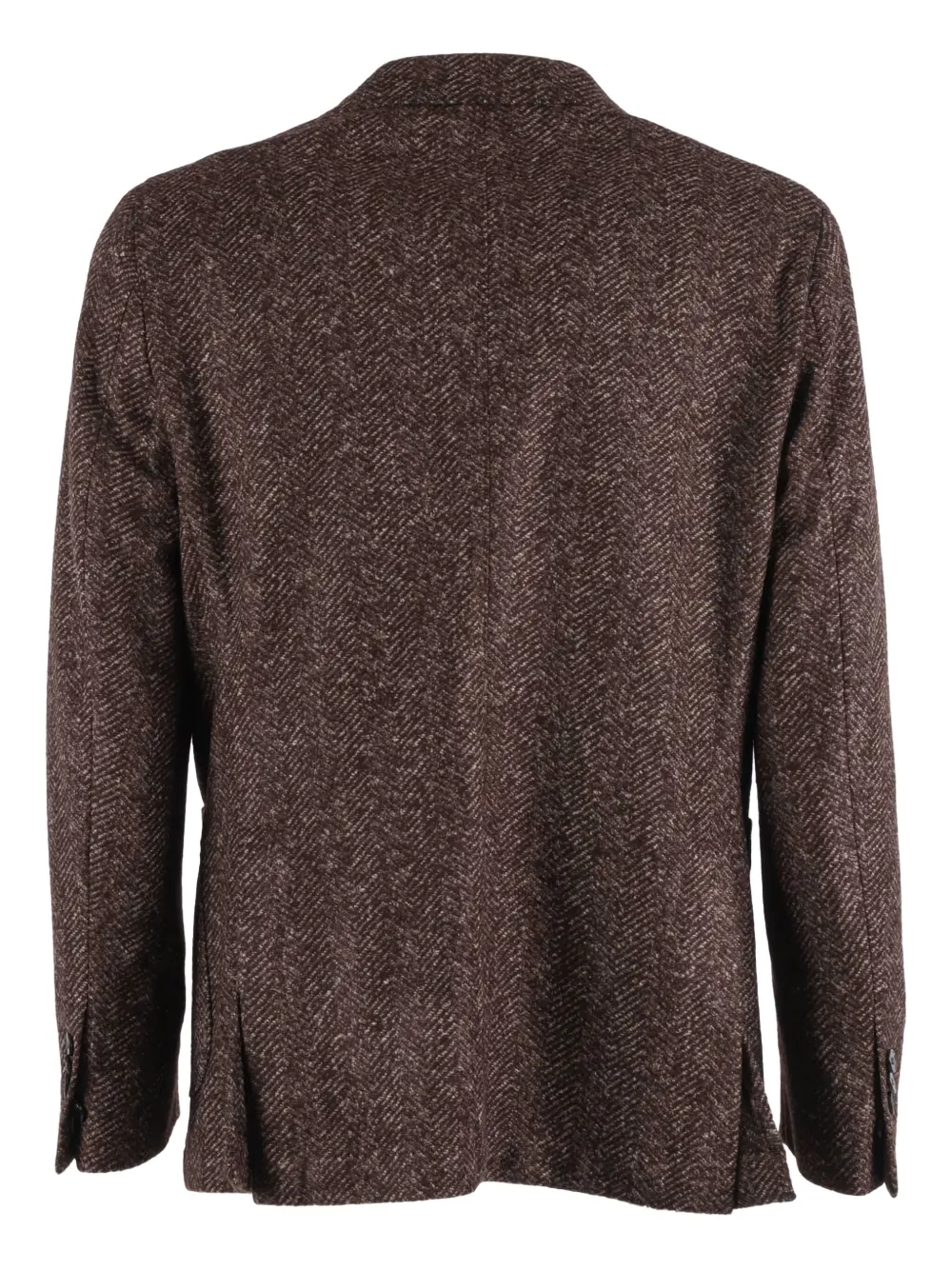 Brera Herringbone Single-breasted Blazer In Brown