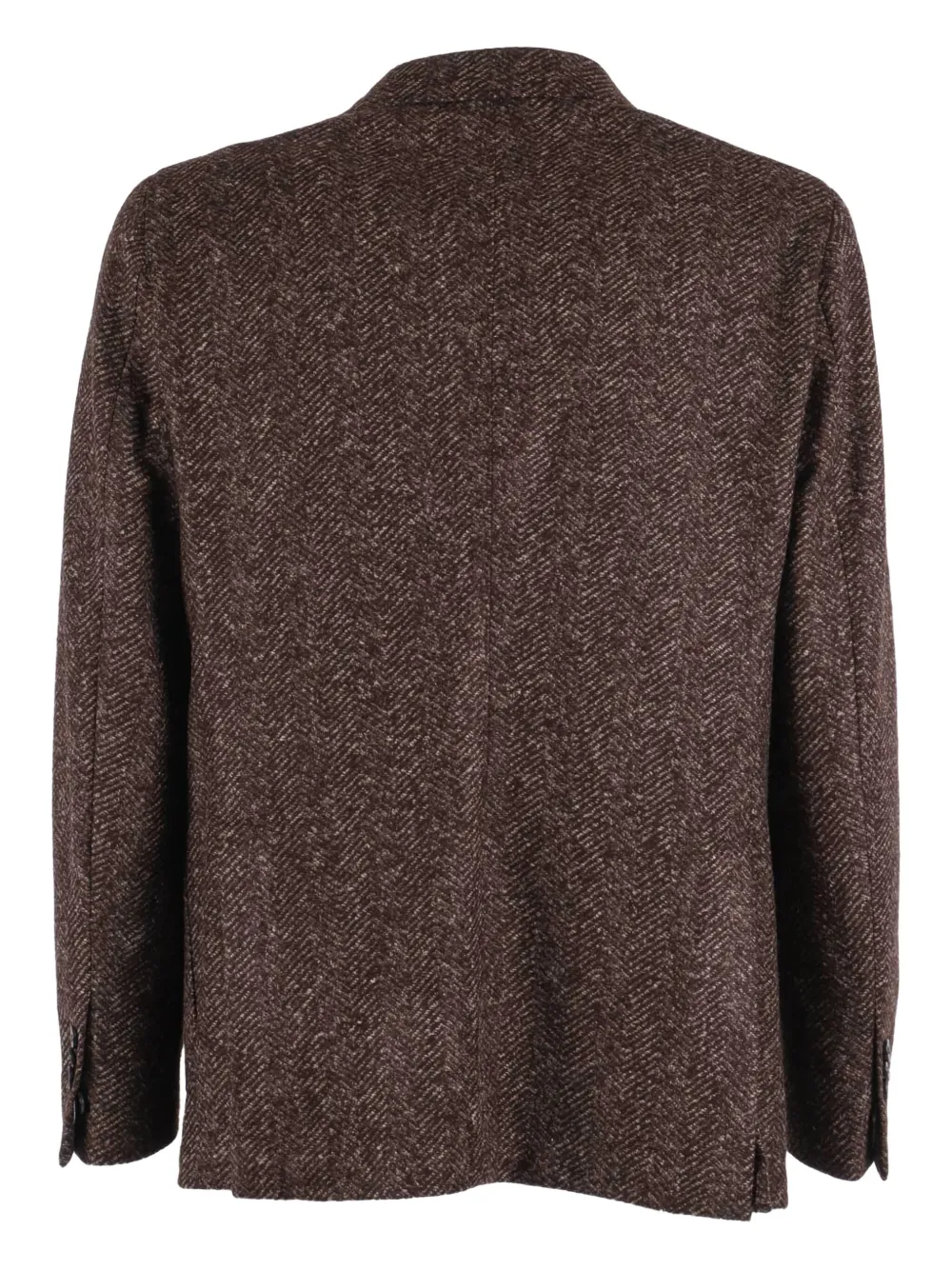 Brera Herringbone Single-breasted Blazer In Brown