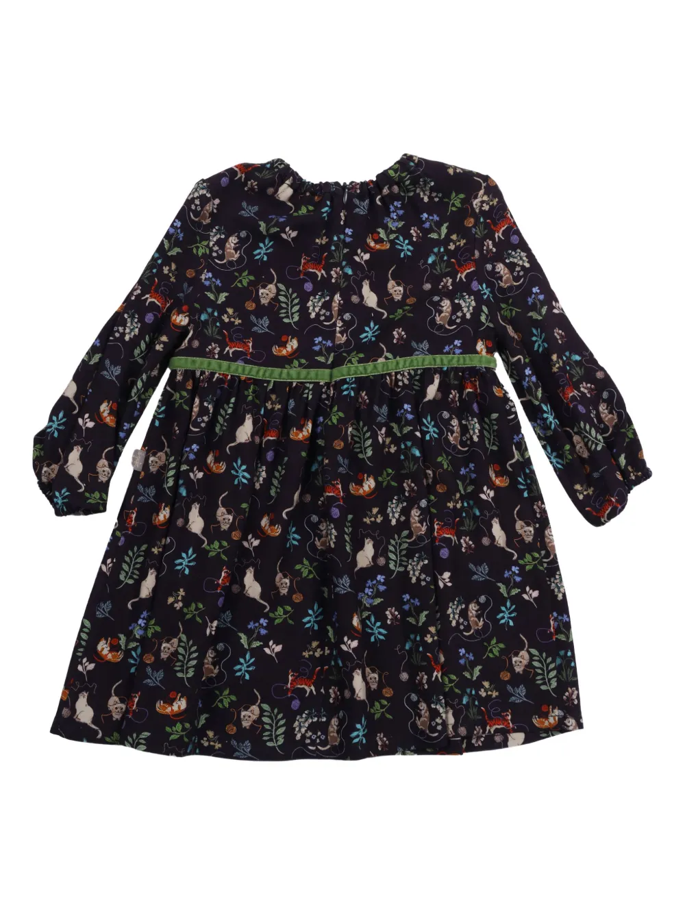 Il Gufo graphic-print bow-detailed dress - Zwart