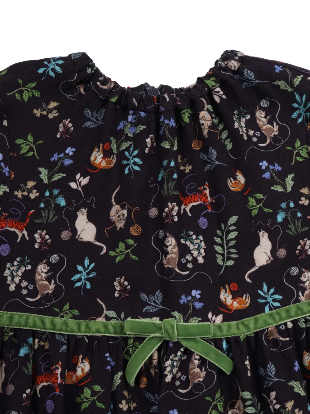 Il Gufo Graphic-print Bow-detailed Dress In Multi