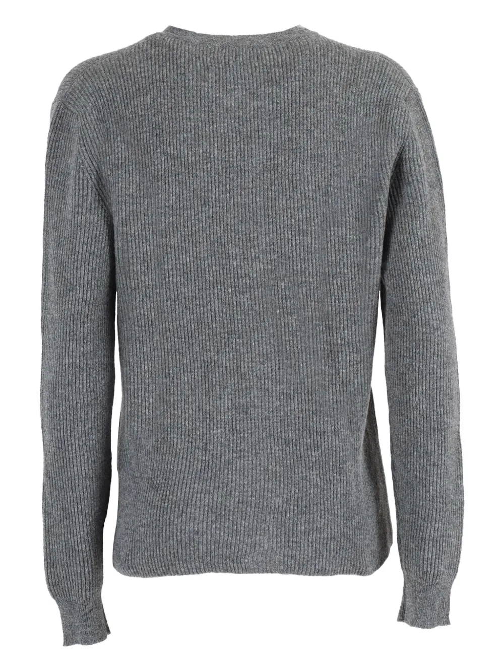 Ballantyne Round Neck Wool Cardigan In Gray