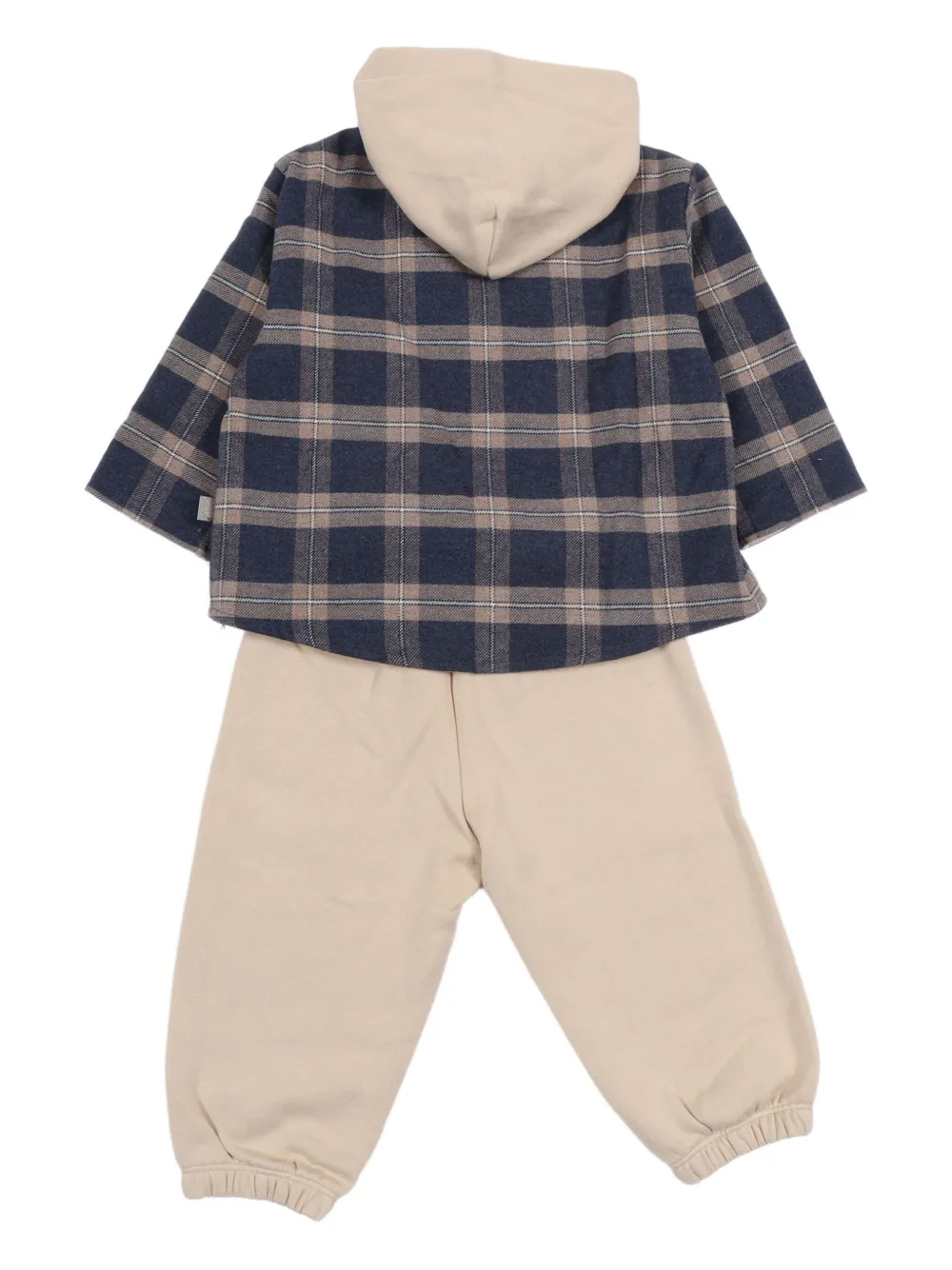 Il Gufo Plaid-pattern Hooded Tracksuit In Neutral