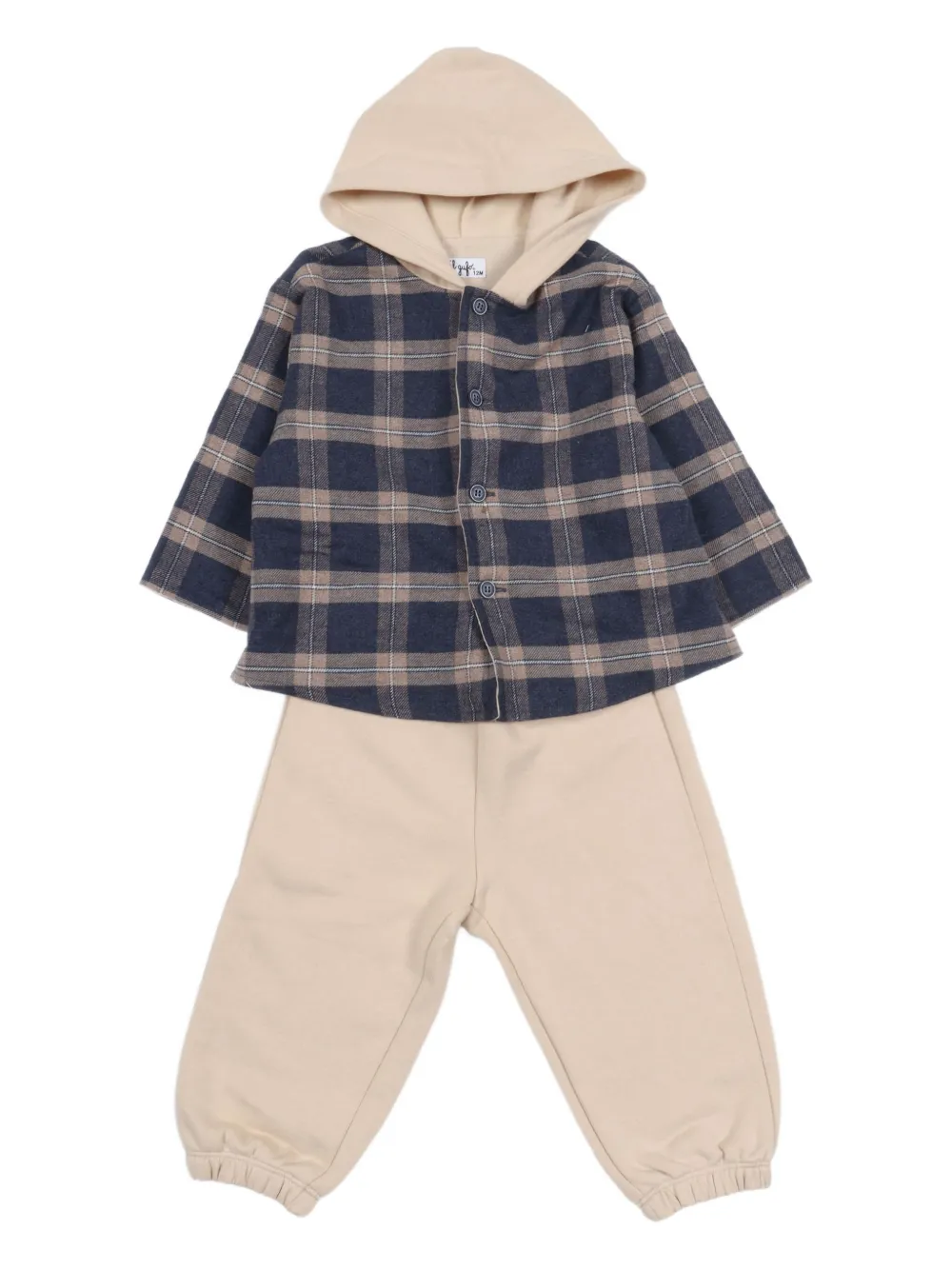 Il Gufo Plaid-pattern Hooded Tracksuit In Neutral