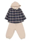 Il Gufo plaid-pattern hooded tracksuit - Neutrals