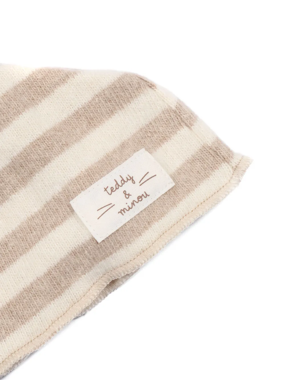 Teddy & Minou Striped Knotted Beanie In Multi