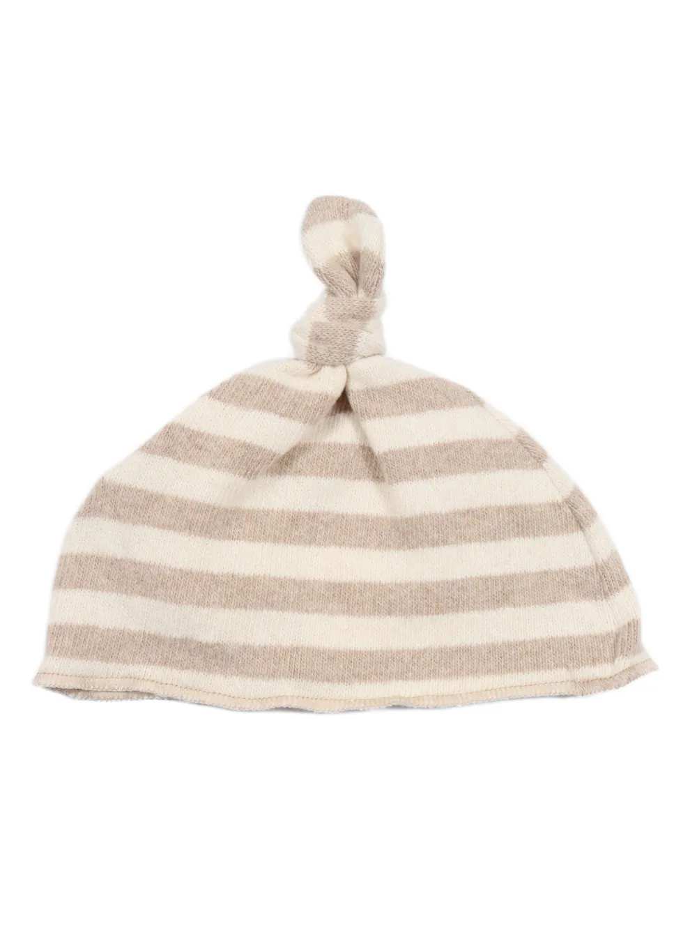 Teddy & Minou Striped Knotted Beanie In Multi