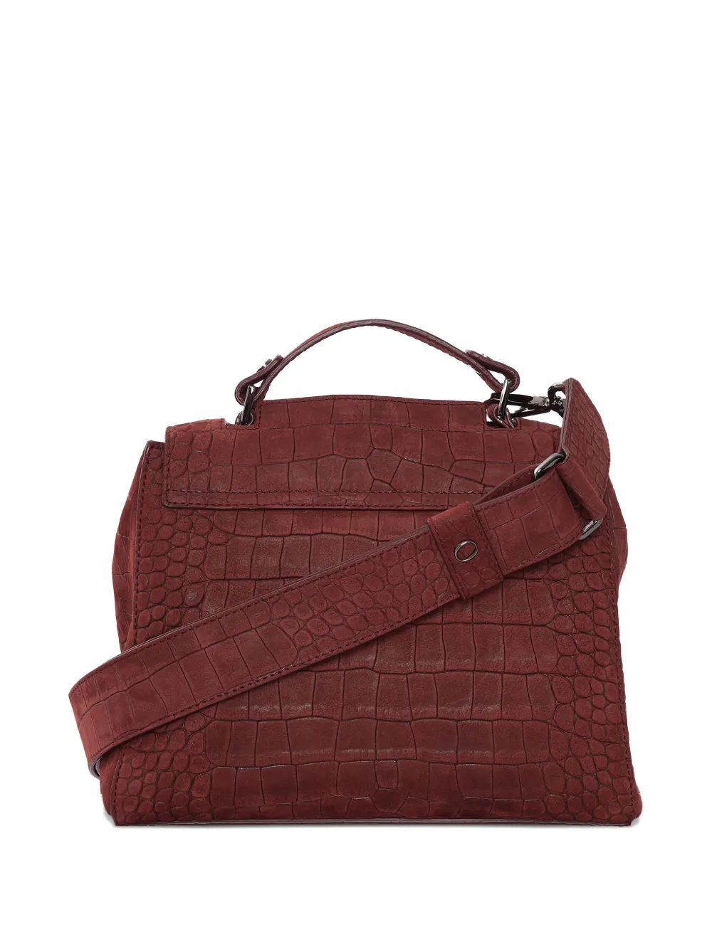 Orciani small Sveva soft crocodile-effect shoulder bag - Bruin