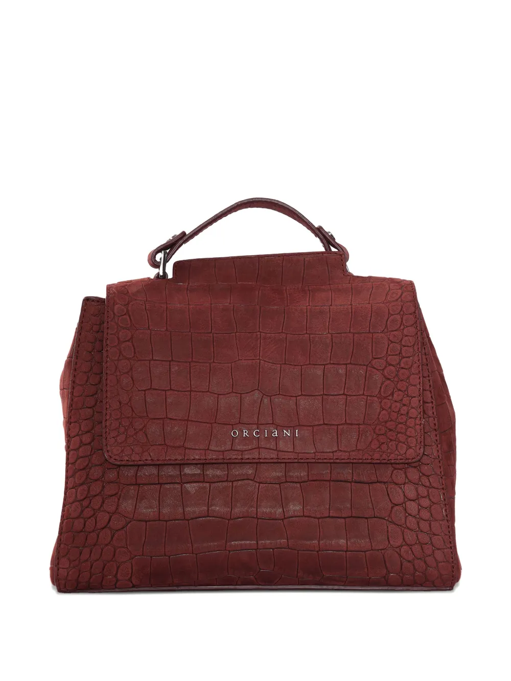Orciani small Sveva soft crocodile-effect shoulder bag | Brown | Image 1