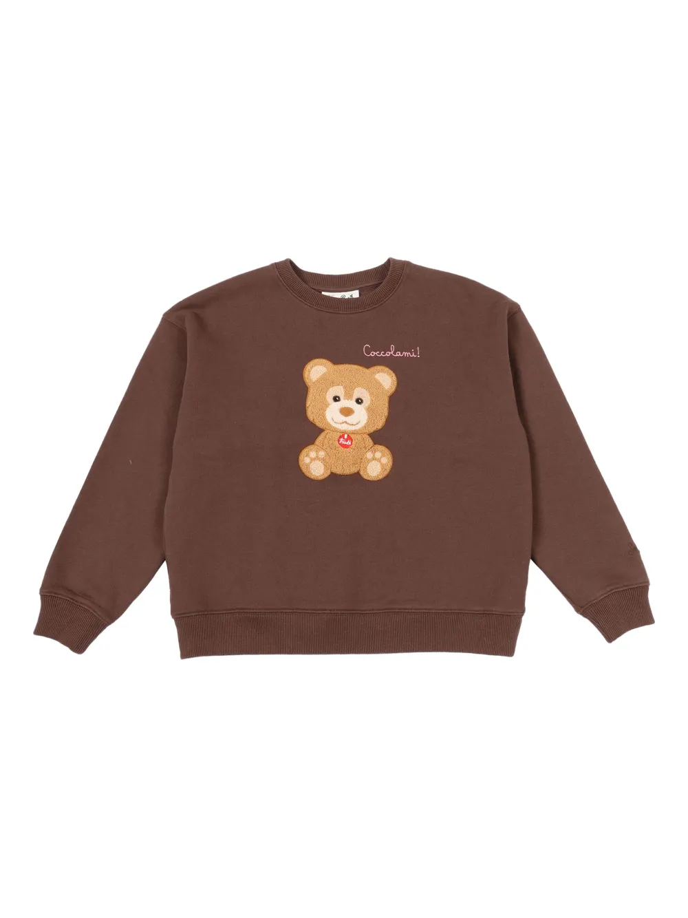 Mc2 Saint Barth Embroidered-terry Sweatshirt In Brown