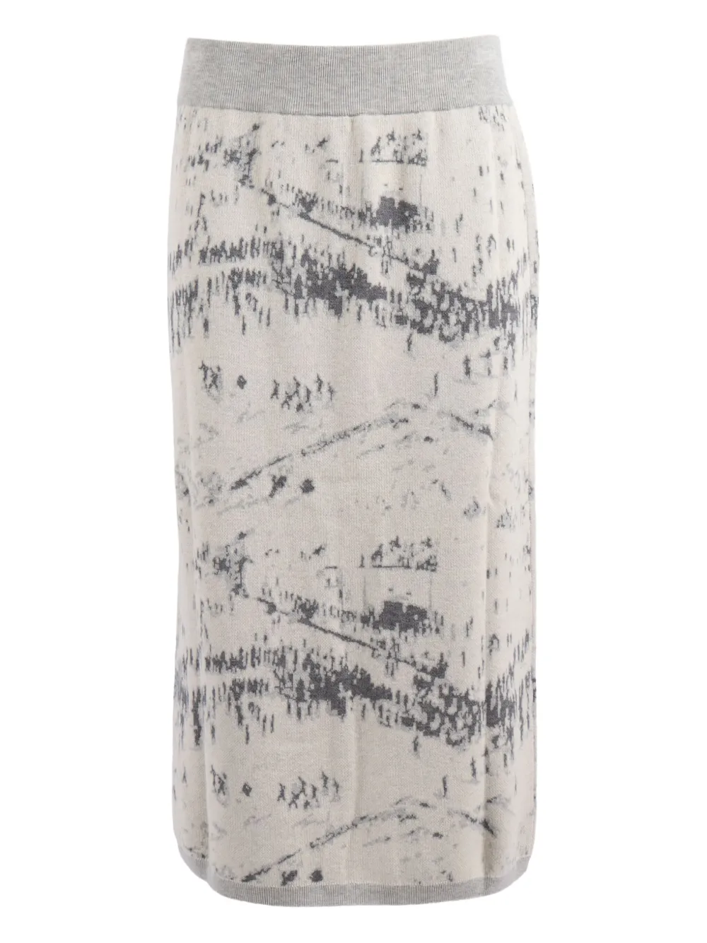 Ballantyne Abstract-print Skirt In Gray
