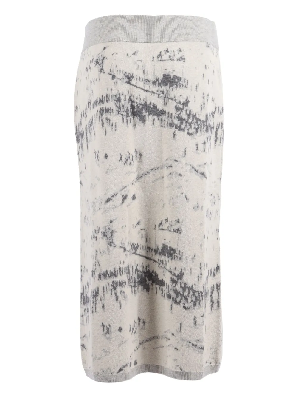 Ballantyne Abstract-print Skirt In Gray