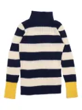 Bellerose Kids striped roll-neck sweater - Blue